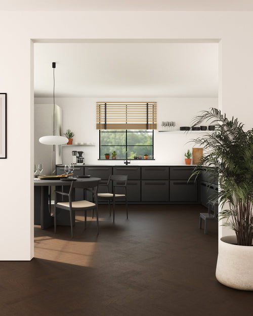 Belgotex Bjelin Parquet Herringbone 'Shadow Brown' - 0.452m2 per pack